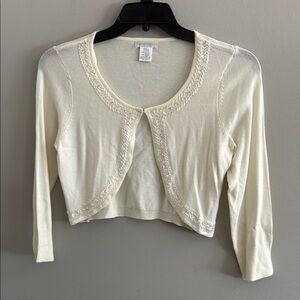 Worthington Cream Embroidered Cardigan